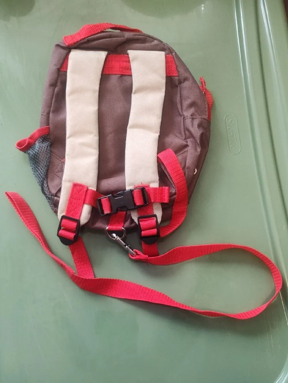 Skip Hop Red and Cream Monkey Kids Crossbody Bag